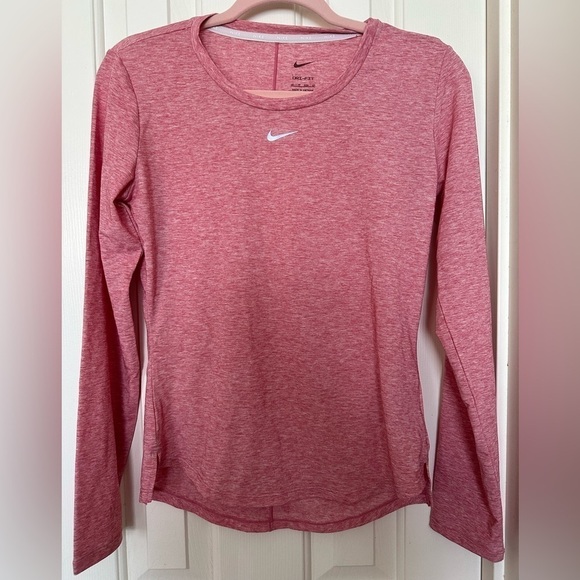 Nike Dri-Fit Heathered Red Pink Long Sleeve Shirt Women's Running XS - Picture 1 of 8
